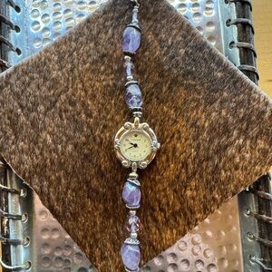 Silver and Purple Women's Watch